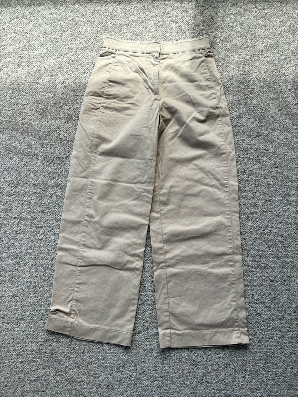 Aritizia Beige Wide Leg High Rise 7/8 Dress Pant